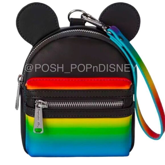 Disney PARKS PRIDE RAINBOW COLLECTION MICKEY MOUSE LOUNGEFLY WRISTLET - Picture 2 of 2